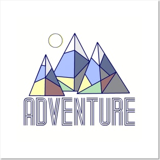 Geometric Adventure Mountains Posters and Art